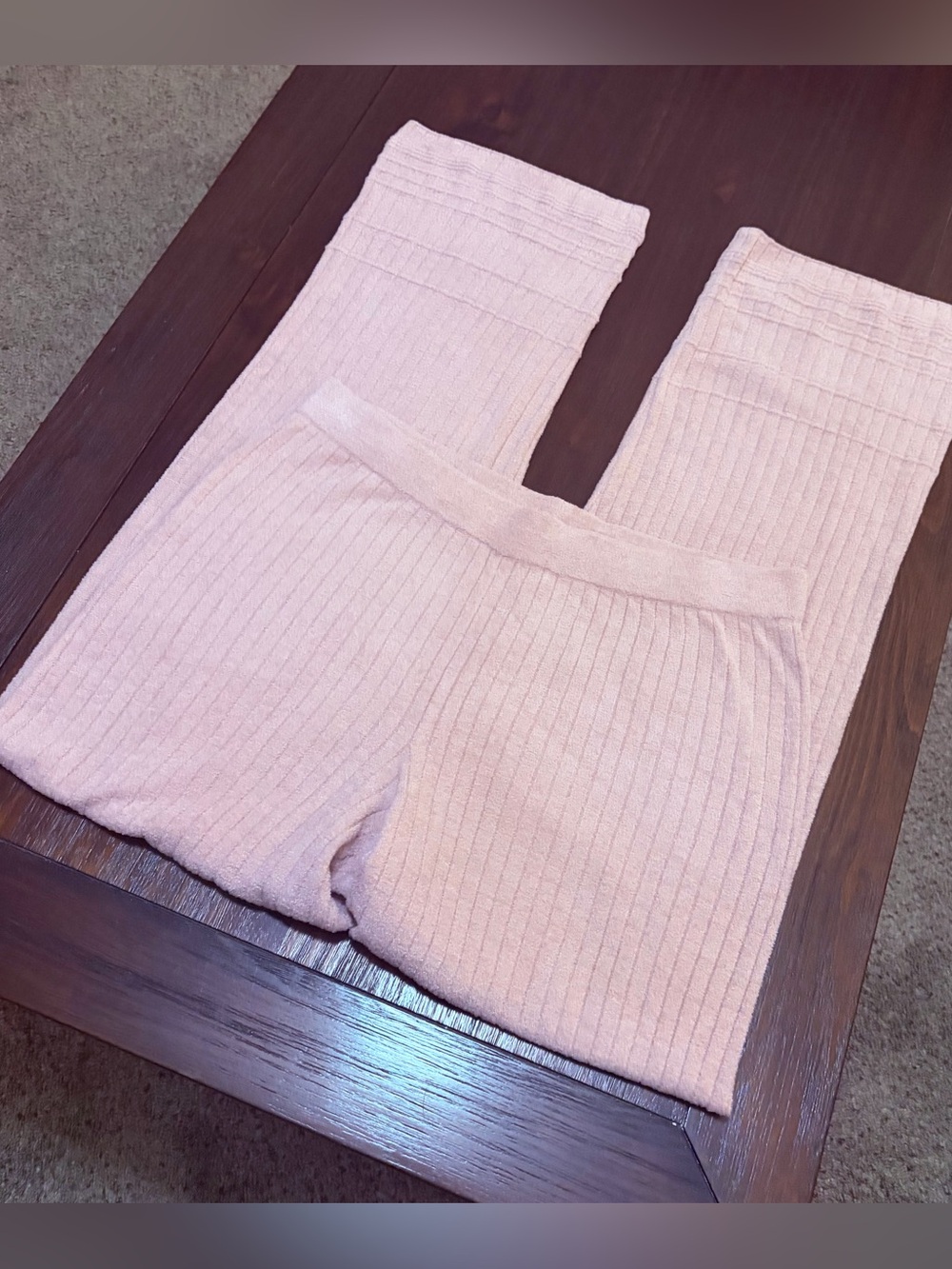 Barefoot Dreams Textured Hem Rib Pants Teaberry Cozy Chic Ultra Lite - Picture 13 of 13